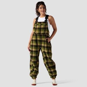 Stoic Mid-Pile Fleece Overall green plaid winter size small